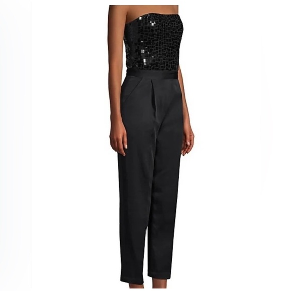 Black Alice + Olivia Sequin Jumpsuit - Picture 2 of 13